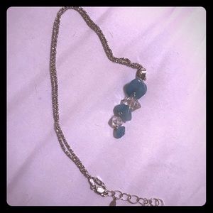 Deb Guyot blue and clear crystal SS necklace